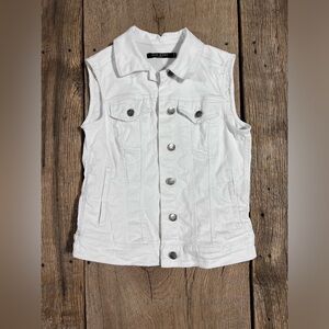Max Jeans white denim vest with
